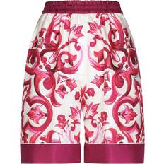 6XL - Women Shorts Dolce & Gabbana Majolica Print Silk Short - Pink/White