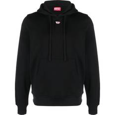 Diesel Unisex Jumpers Diesel logo-patch detail hoodie unisex Cotton Black