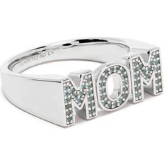 Maria Black Mom Embelished Ring - Silver/Sapphire