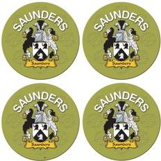 I Luv LTD Saunders English Family Surname Cork Backed Coaster 4pcs