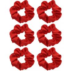 Red Hair Accessories Shein 6 Pcs Satin Silk Hair Scrunchies