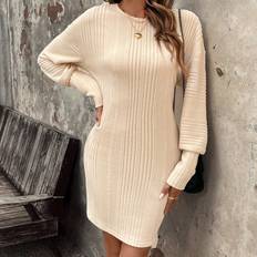 Straight - Women Dresses Shein Crochet Decorated Batwing Sleeve Dress