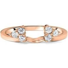 Pompeii3 1/4ct Diamond Guard Ring Enhancer Wedding Band 14K Rose Gold