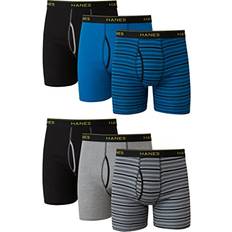 Hanes Herenondergoed Hanes Ultimate Comfort Flex Fit Men's Boxer Brief Underwear 6-pack - Striped Assorted