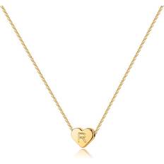 Children Necklaces Turandoss Gold Initial R Necklace for Women 14K Gold Filled Heart Initial Necklaces for Women, Tiny Initial Necklace for Girls Kids Child, Heart Initial Necklace for Teens Girls Kids