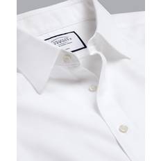 Charles Tyrwhitt Non-Iron Twill Cotton Formal Shirt - White Single Cuff