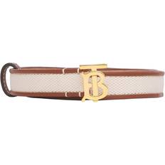 Burberry Brown Belts Burberry monogram-motif leather-trim canvas belt women Leather/Cotton/Calf Leather Neutrals