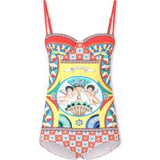 Dolce & Gabbana Swimsuits Dolce & Gabbana graphic-print multi-panel swimsuit women Nylon/Spandex/Elastane Red