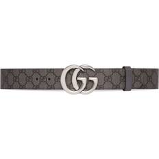 Gucci Belts Gucci GG Marmont buckle-fastening belt men Canvas/Calf Leather Grey