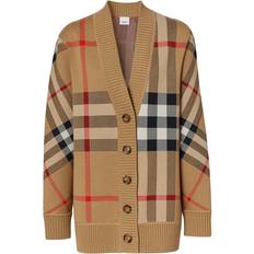 Burberry Cardigans Burberry Vintage Check V-neck cardigan women Polyester/Merino Brown