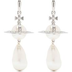 Vivienne Westwood Aleska signature-Orb earrings women Metal/Pearl One Silver