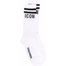 DSquared2 Socks DSquared2 intarsia-knit logo socks men Cotton/Polyamide/Spandex/Elastane 44-45 White