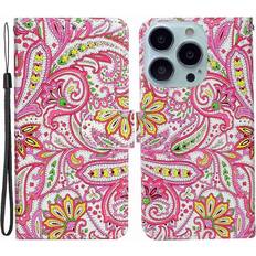 Apple iPhone 14 Pro Plånboksfodral A-One Brand 14 Pro Plånboksfodral Folio Flip Flower