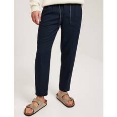 Herre - Leopard Bukser Only & Sons Crop Linen Mix 0048 Pant Hørbukser Dark Navy
