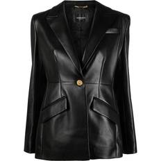Leather - Women Blazers Versace Medusa single-breasted leather blazer women Lamb Skin/Cupro Black