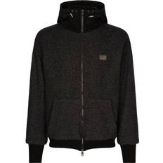 Dolce & Gabbana Winter Jackets Dolce & Gabbana hooded zip-up jacket men Nylon/Polyester/Wool/Polyester/Cashmere Black