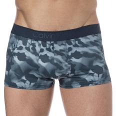 Calvin Klein Microfiber Men's Underwear Calvin Klein CK Black Micro Trunks - Camo Shadow Blue