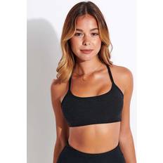 Yoga Underwear Beyond Yoga Spacedye Slim Racerback Bra Darkest Night Women's Lingerie Black