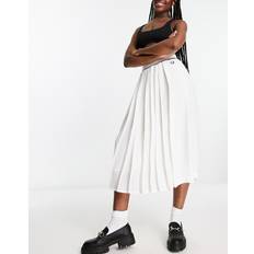 Fred Perry White Skirts Fred Perry Tipped Pleated Midi Skirt - White