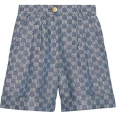 Gucci Women Shorts Gucci GG linen shorts women Cotton Blue