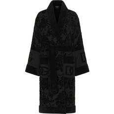 Dolce & Gabbana Unisex Underwear Dolce & Gabbana long sleeve bathrobe unisex Cotton Black