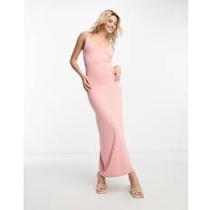 Morgan Knitted Cami Maxi Dress - Pink/Orange