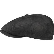 Stetson Gubbkeps Flat cap Hatteras Newsboy Leather Flat Cap svart Storlek: 5657 cm