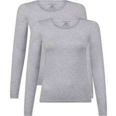 Bambus langærmet T-shirt Grå bambus dame T-shirt fra Bamboo Basics