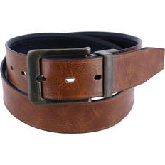 London Fog Men's Reversible Cut Edge Belt Cognac