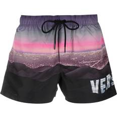 Versace Swimming Trunks Versace landscape-print swim shorts men Polyester/Polyamide/Elastane Black