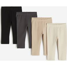 H&M Baby Beige 4-pack leggings bomullstrikå