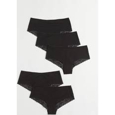 M Slips H&M Damen 5er-Pack Hipster Schwarz