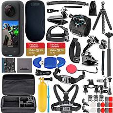 Camcorders Insta360 Insta360 X3 Waterproof 360 Action Camera with 1/2'' 48MP Sensors, 5.7K HDR Video, 72MP Photo, 4K Single-Lens, 60fps, 2.29'' Touchscreen 128GB Memory, High Speed Card Reader More 59pc Bundle