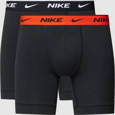 Boksere - Oransje Underbukser Nike 2P Cotton Stretch Boxer Brief Svart/Oransje bomull Herre