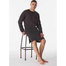 Grå - Herre Nattkjoler Schiesser Comfort Nightwear Men Nightdress Antracit bomull Herre