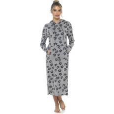 Grey - Women Nightgowns Animal Print Long Nightie