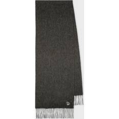 Men Scarfs Paul Smith Ps Charcoal Grey Lambswool Zebra Scarf Charcoal Grey