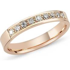 String karat 3,0 mm rosaguldring med brillanter fra 0,01 til 0,35 ct Wesselton SI