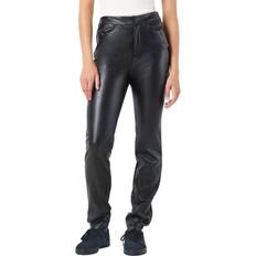 Pelle Pantaloni Noisy May Andy Moni PU High-Waisted Ankle Trousers - W26L30old a W30L32 - Nero