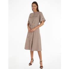 Tommy Hilfiger Pink Dresses Tommy Hilfiger Tie Waist Shirt Dress, Houndstooth Rouge