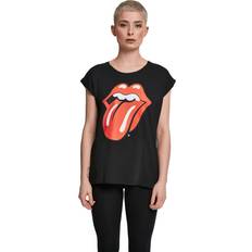 Merchcode Women's Large Size T-shirt Rolling Stones Tongue - Noir