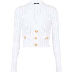 Balmain Vesten Balmain Mesh short cardigan white