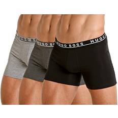 Briefs - Elastane/Lycra/Spandex Men's Underwear BOSS Men's 3-Pack Cotton Boxer Brief, Gray/Charcoal/Black