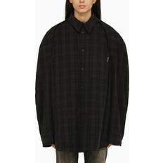 Balenciaga Unisex Bekleidung Balenciaga Grey Check Oversize Shirt