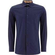 XS Shirts Burberry Navy Stretch Cotton Shirt