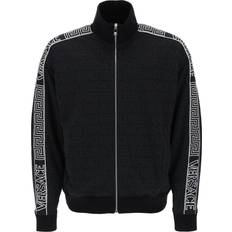 Versace Herren Oberbekleidung Versace Trainingsjacke Allover aus Jacquard Schwarz