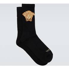 Versace Socks Versace Black Medusa Socks 2B150 Black Gold