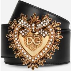 Silver - Women Belts Dolce & Gabbana Devotion belt in lux leather