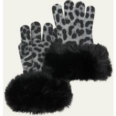 Leopard - Women Gloves & Mittens Leopard Print Cashmere Gloves