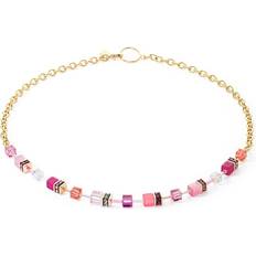 Coeur de Lion Halsband Coeur de Lion Graduated GEOCUBE Necklace Gold Chain Pink